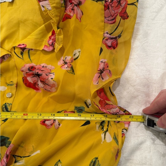 Julia Jordan midi yellow floral dress with ruffle collar - Picture 6 of 9